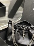 Saint Laurent Hobo Mini Bag Black With Silver Hardware For Women 9.4in/24cm YSl