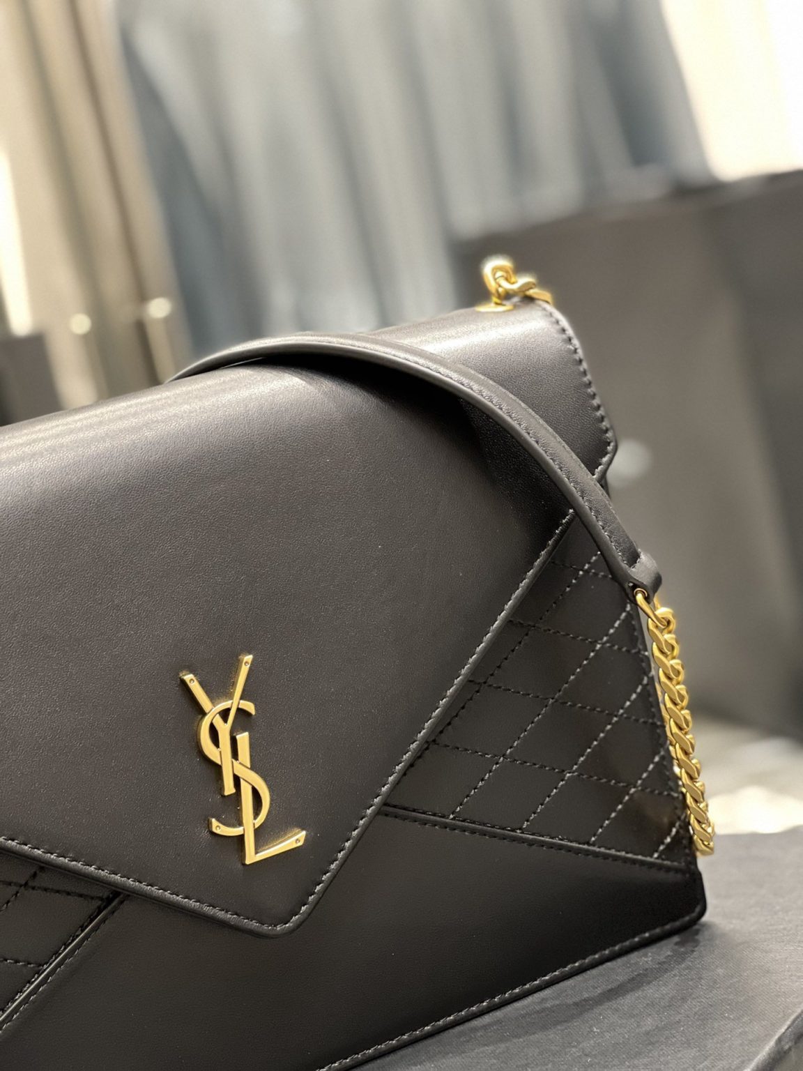 Saint Laurent Gaby Chain Bag Black With Gold Hardware For Women 10.4in/27cm YSL 6688641EL071000