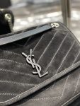 Saint Laurent Niki Medium Chain Bag Black In Crinkled With Metal Hardware For Women 11in/28cm YSL