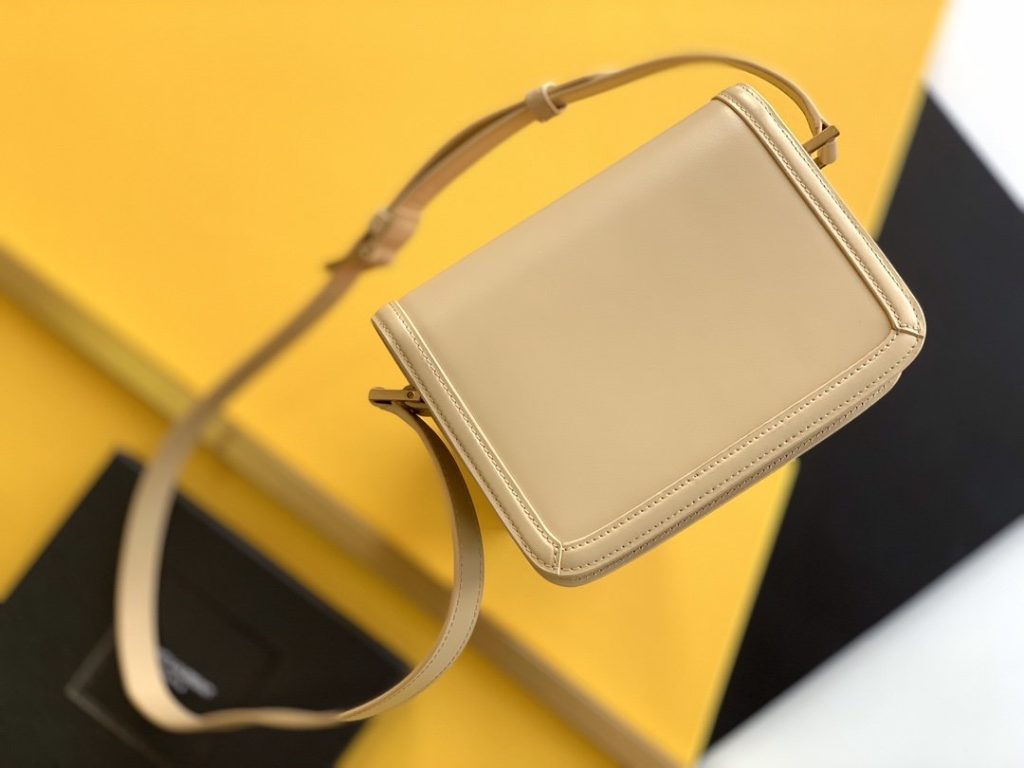 Saint Laurent Solferino Small Satchel Bag Beige In Box With Gold Hardware 7.4in/19cm YSl 6343060SX0W9207