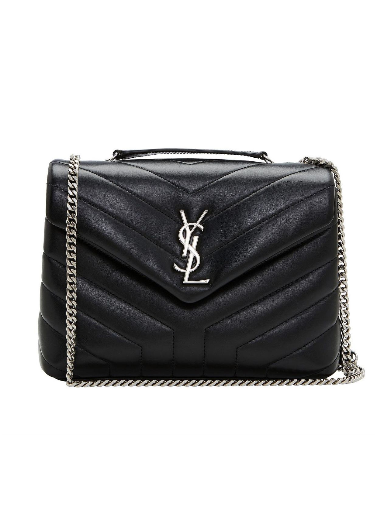 Saint Laurent Loulou Small Chain Bag In Matelassé “Y” Black For Women 9.8in/23cm YSL  494699DV7261000