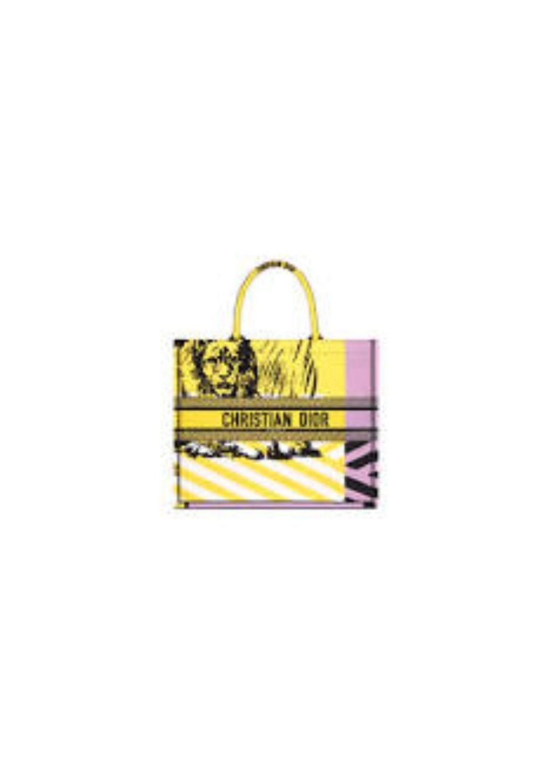 Christian Dior Medium Dior Book Tote Yellow And Pink, For Women, Women’s Handbags 14in/36cm CD