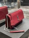 Saint Laurent Sunset Medium Chain Bag Red For Women 8.6in/22cm YSL