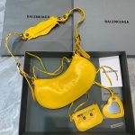 Balenciaga Le Cagole XS Shoulder Bag In Yellow, For Women, Women’s Bags 10.2in/26cm