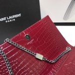 Saint Laurent Kate Medium Chain Bag With Tassel In Embossed Crocodile Burgundy For Women 9.4in/24cm YSL