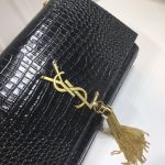 Saint Laurent Kate Medium Chain Bag With Tassel In Embossed Crocodile Black For Women 9.4in/24cm YSL 354119DND0J1000