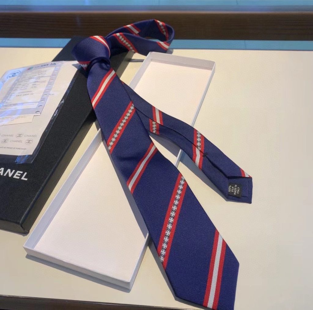 Chanel Silk Tie Navy Blue Chanel Men Tie