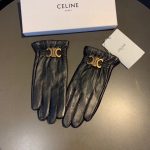 Celine Triomphe Gloves In Black