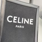 Celine Mini Vertical Cabas Celine In Textile With Celine Print Black For Women 8in/20cm