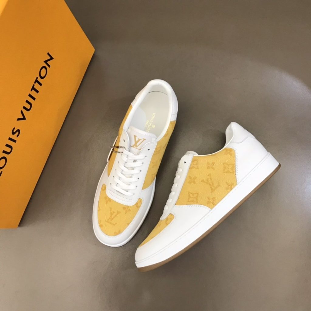 Louis Vuitton Rivoli Sneaker Monogram Metallic Canvas Yellow/White For Men LV