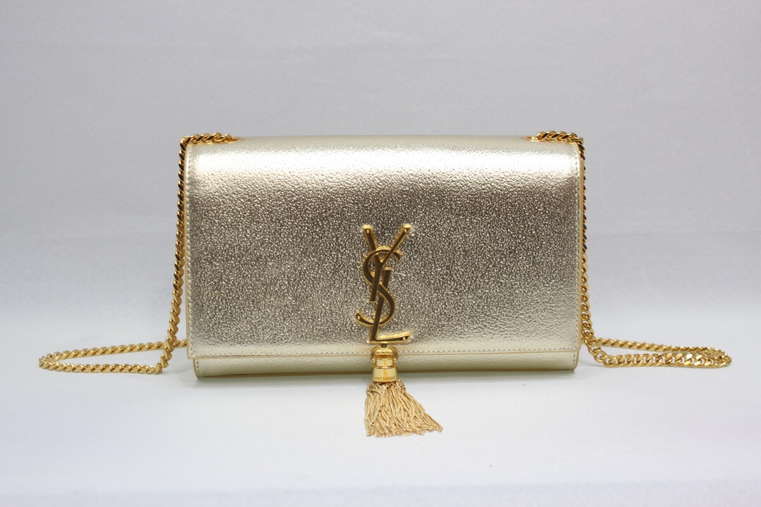 Saint Laurent Kate Chain Wallet With Tassel Yellow Copper For Women 10.2in/26cm YSL