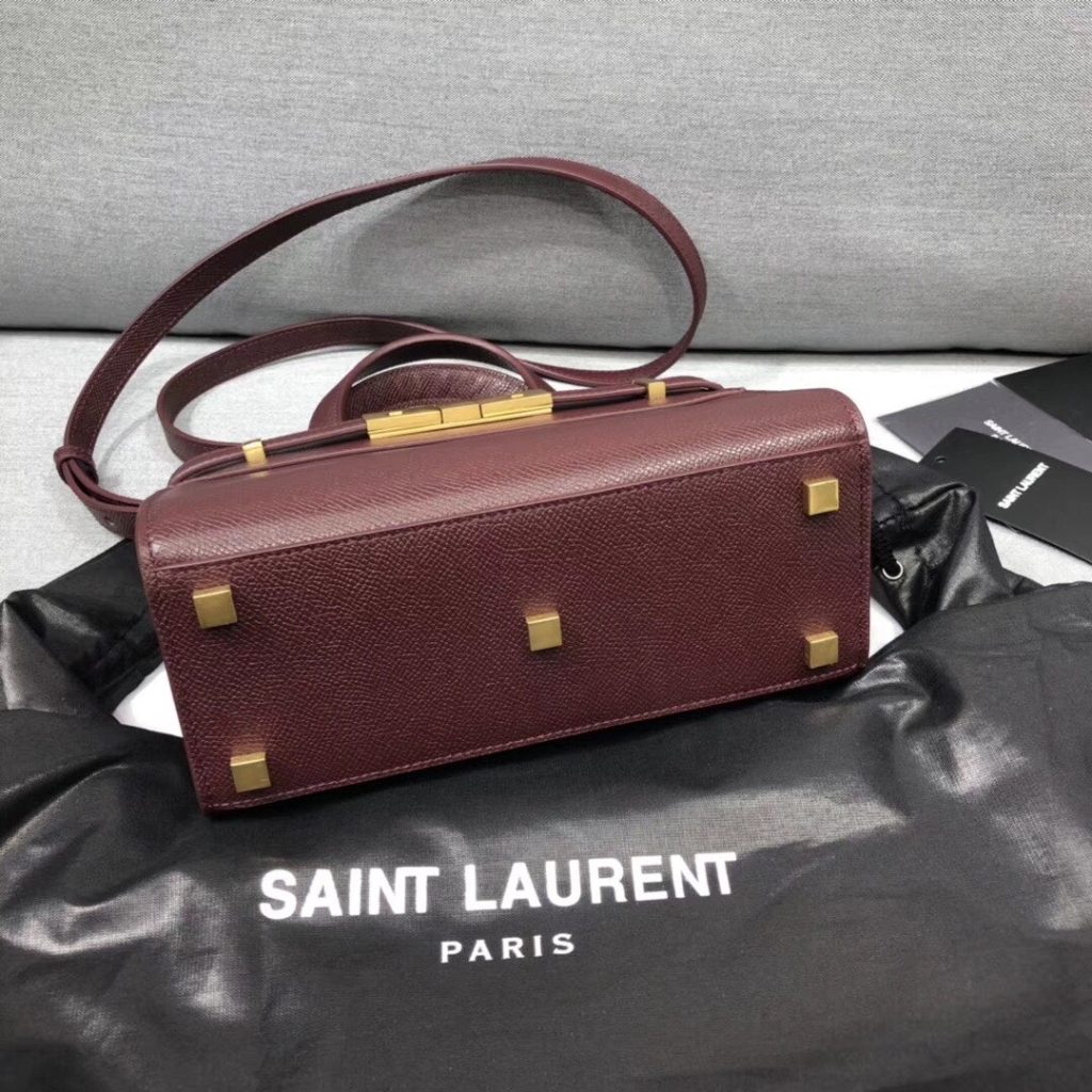 Saint Laurent Manhattan Nano Shopping Bag In Box Burgundy For Women 8.2in/21cm YSL