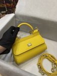 Dolce & Gabbana Small Sicily Bag In Dauphine Yellow For Women 7.5in/19cm DG