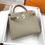 Hermes Kelly 25 Sellier Epsom Greige/Brown Bag For Women, Women’s Handbags, Shoulder Bags 10in/25cm