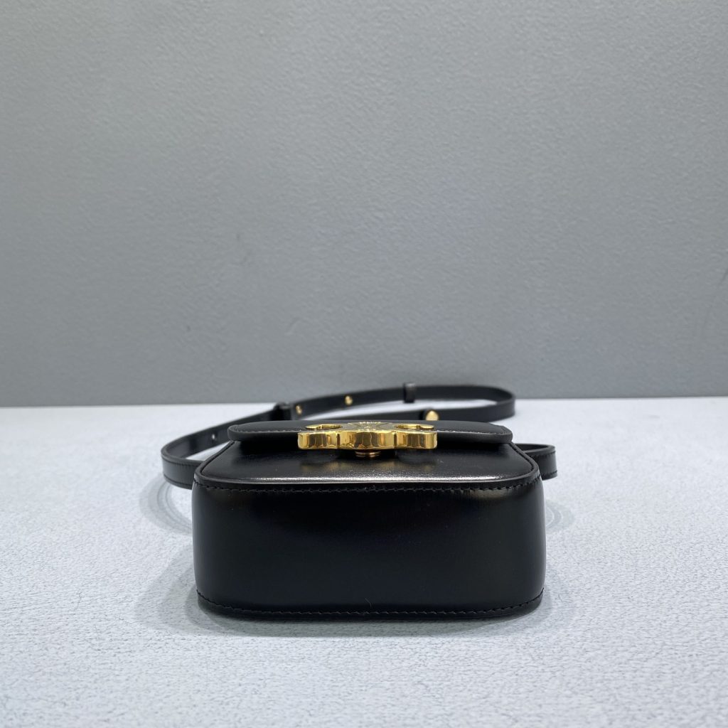 Celine Teen Triomphe Bag Black For Women 4in/11cm 188423BF4.38NO