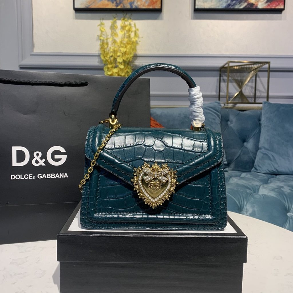 Dolce & Gabbana Small Devotion Bag Blue For Women 7.5in/19cm DG