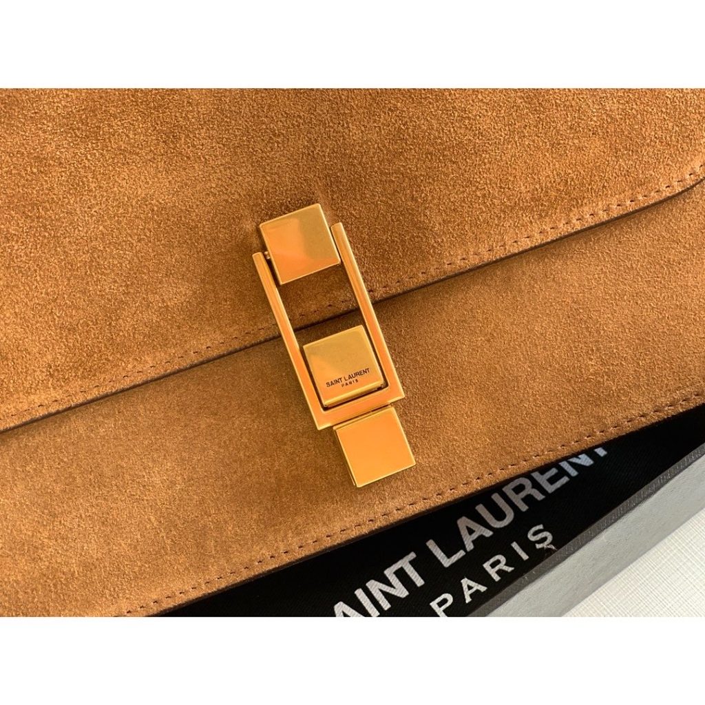 Saint Laurent Le Carre Satchel Brown For Women 9in/23cm YSL