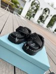 Prada Padded Nylon Sandals Black For Women 0.8in/20mm PRD