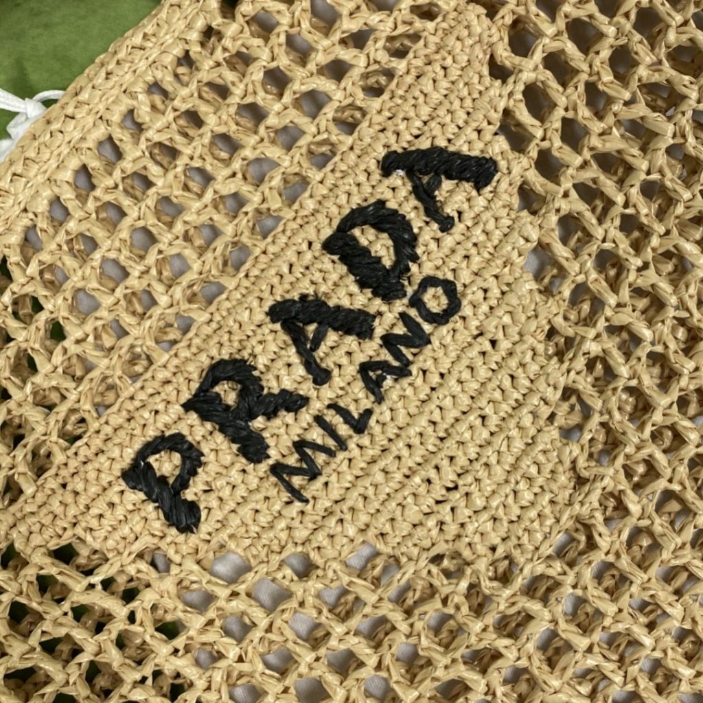 Prada Raffia Tote Bag Beige For Women, Women’s Bags 14.9in/38cm