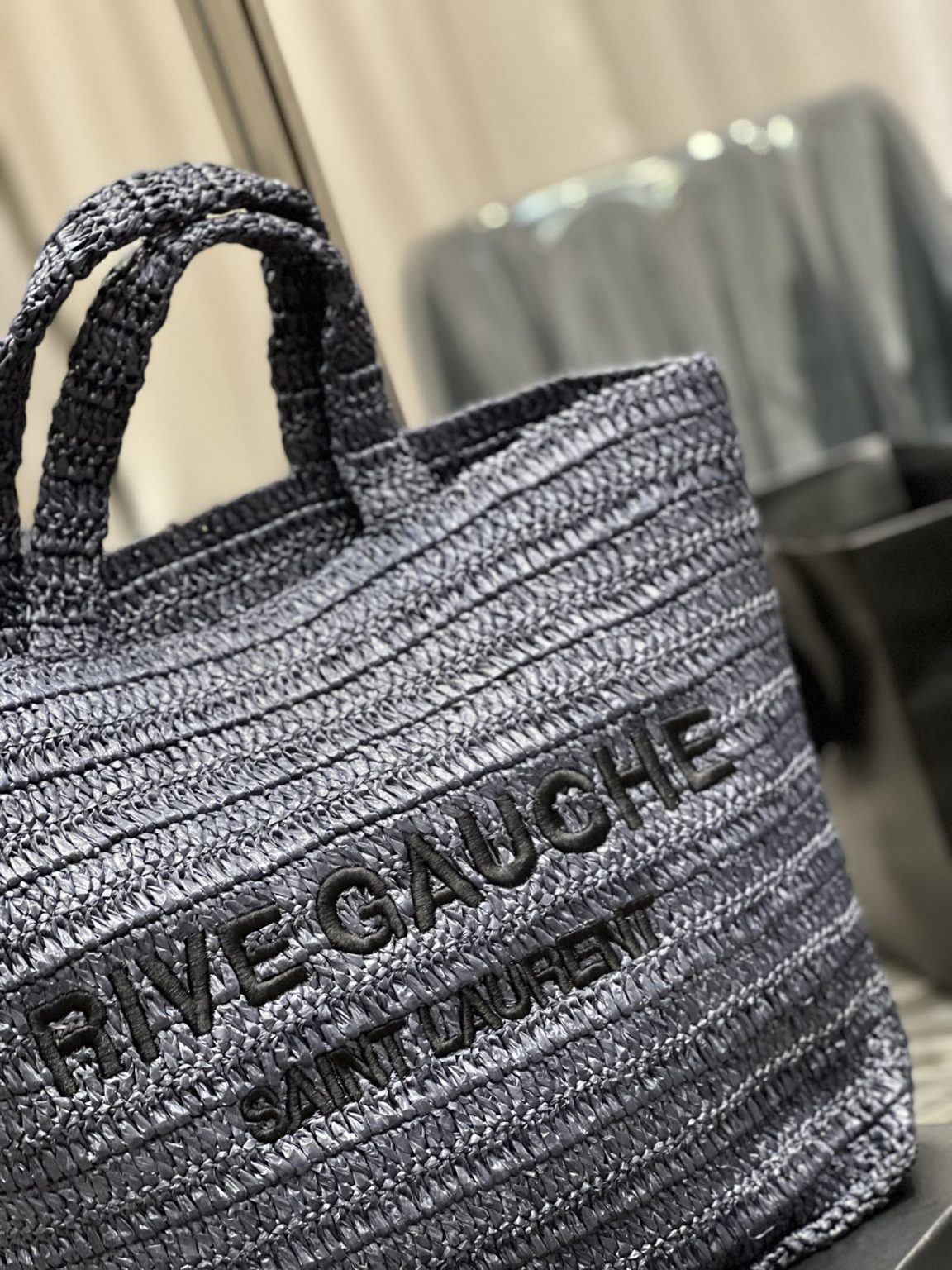 Saint Laurent Rive Gauche Supple Tote Bag Grey For Women, Women’s Bags 15in/38cm YSL