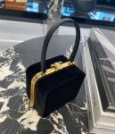 Celine Triomphe Hardshell Velvet Bag Black For Women 4in/10cm