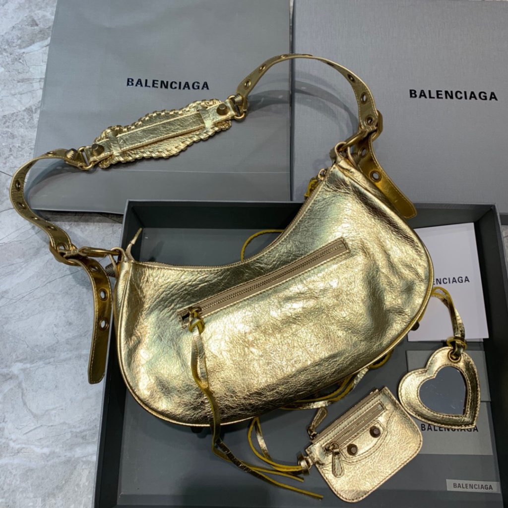 Balenciaga Le Cagole XS Shoulder Bag In Gold, For Women, Women’s Bags 13in/33cm