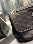 Saint Laurent Niki Medium Chain Bag Black In Crinkled With Metal Hardware For Women 11in/28cm YSL