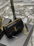 Saint Laurent Sunset Medium Chain Bag For Women 8.6in/22cm Black YSL