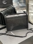 Saint Laurent Sunset Medium Chain Bag Black For Women 8.6in/22cm YSL 442906DND0U1000