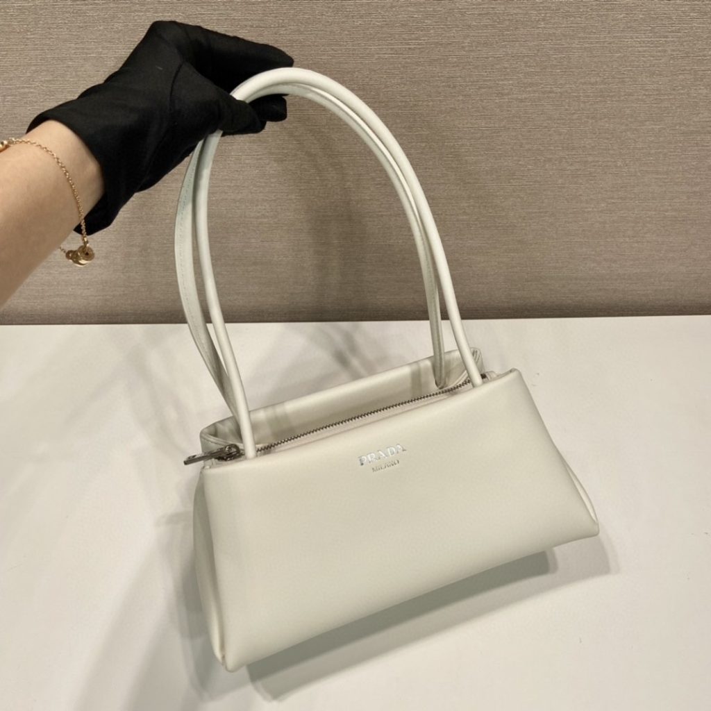 Prada Small Bag White For Women, Women’s Bags 9.8in/25cm 1BA368_2DDJ_F0009_V_OOO