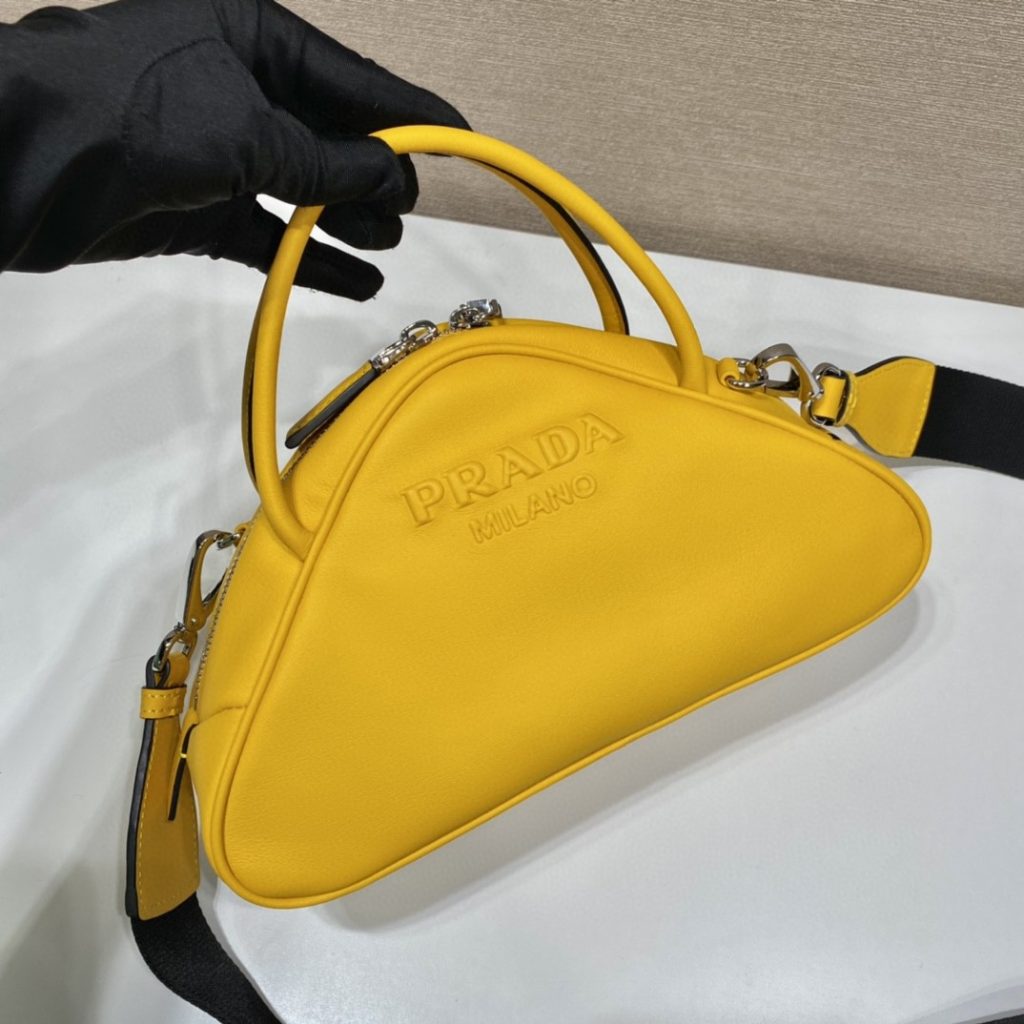 Prada Triangle Bag Yellow For Women, Women’s Bags 9.8in/25cm 1BB082_2BYA_F0377_V_NEO