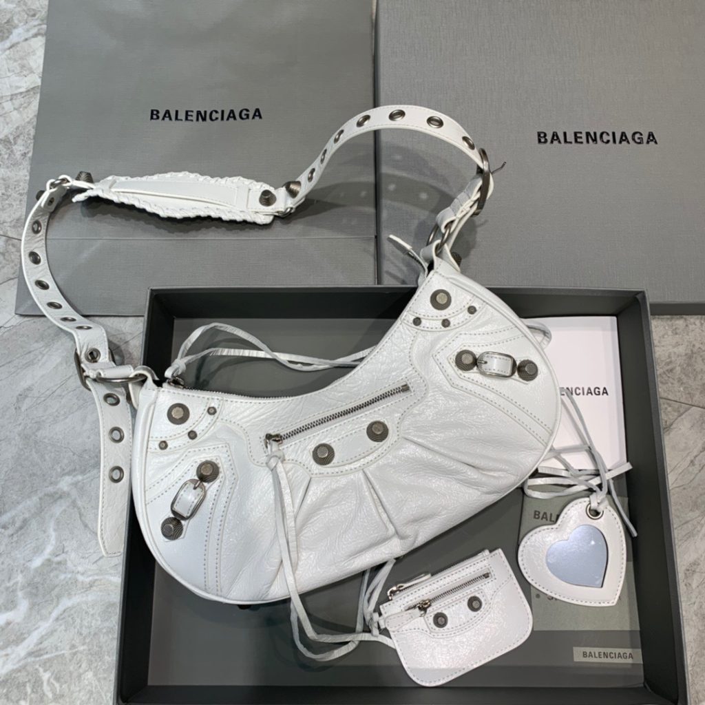 Balenciaga Le Cagole XS Shoulder Bag In White, For Women, Women’s Bags 13in/33cm