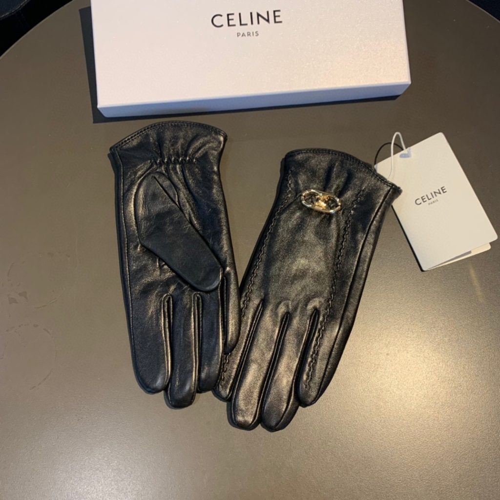 Celine Triomphe Gloves In Black