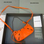 Balenciaga Le Cagole Mini Bag With Chain In Orange, For Women, Women’s Bags 8.2in/21cm