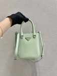 Prada Small Brushed Tote Green For Women, Women’s Bags 6.9in/18cm