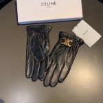 Celine Triomphe Gloves In Black