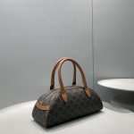 Celine Medium Teckel In Triomphe Canvas Brown For Women 12in/31cm