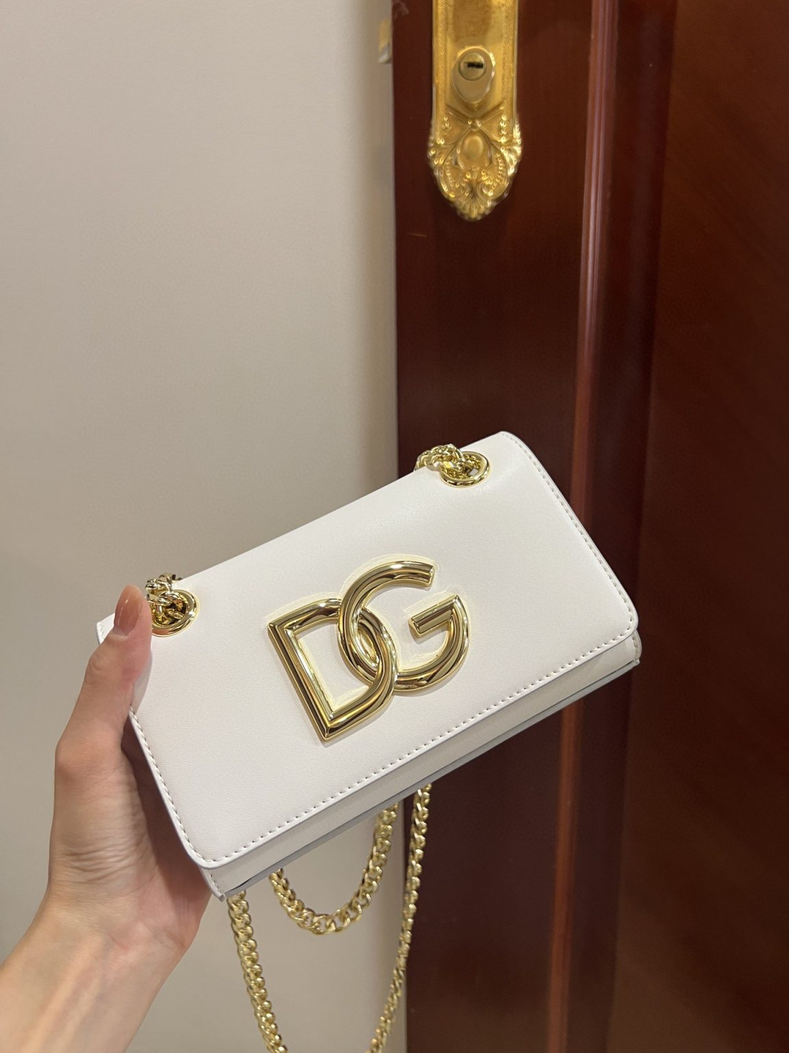 Dolce & Gabbana Polished 3.5 Phone Bag White For Women 7.3in/19cm DG