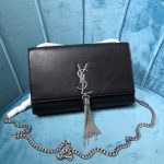 Saint Laurent Kate Medium Chain Bag With Tassel In Grain De Poudre Black For Women 9.4in/24cm YSL 354119BOW0N1000