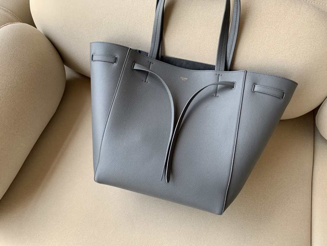 Celine Small Cabas Phantom In Soft Grained Grey For Women 12in/31cm 189023TNI.10DC