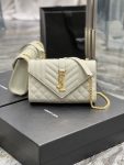 Saint Laurent Small Bag White In Mix Matelasse For Women 8.2in/21cm YSL 600195BOW919207