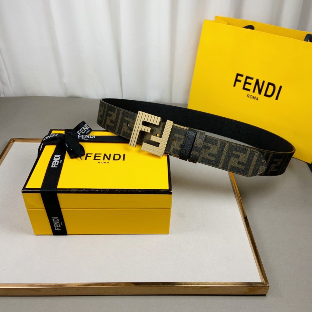 Fendi Belt With Double F Buckle Brown For Women, Women Belt