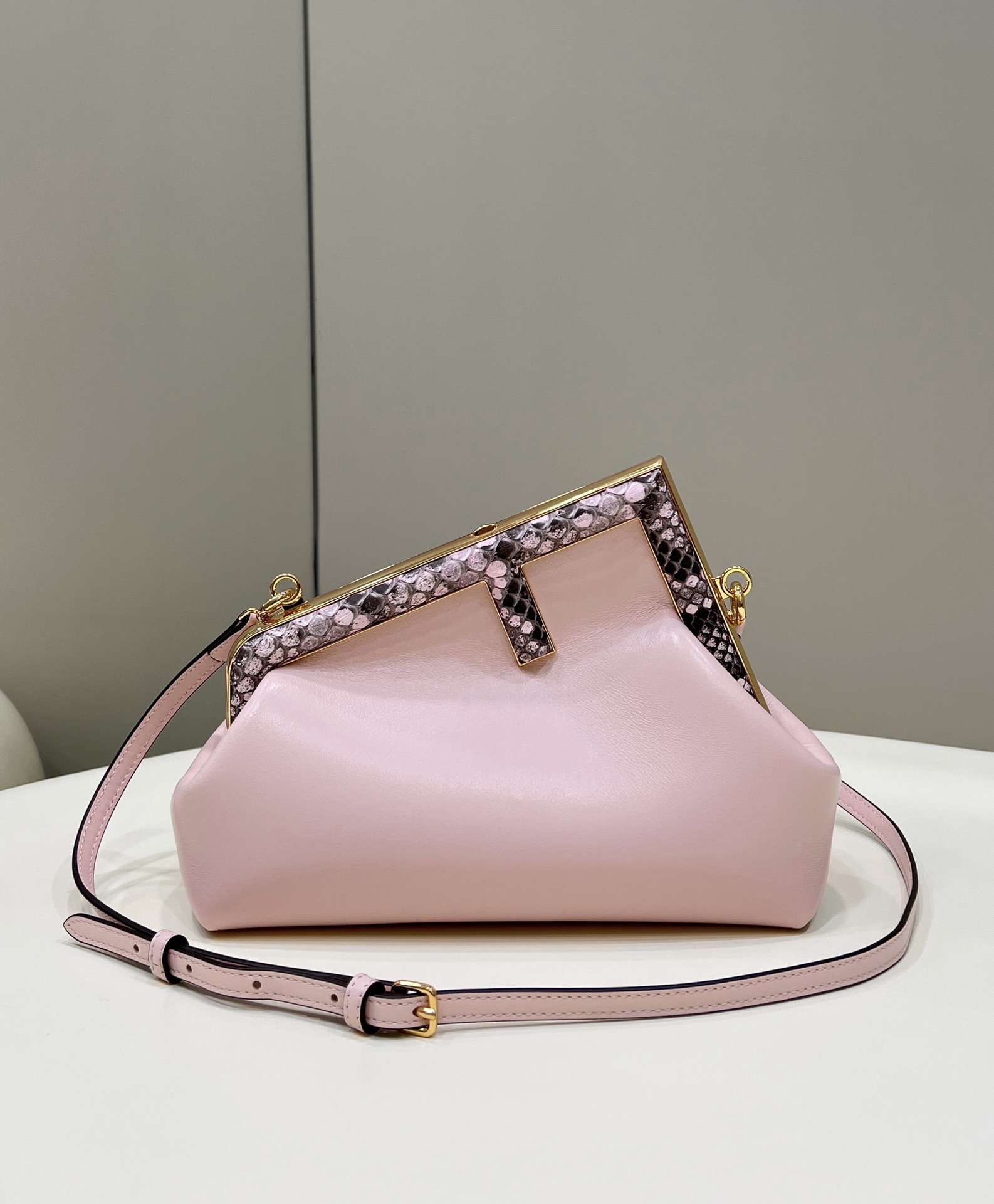 Fendi First Small Pink and Pink python Bag For Woman 26cm/10in