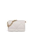 Prada System Nappa Patchwork Shoulder Bag White For Women, Women’s Bags 7.5in/19cm