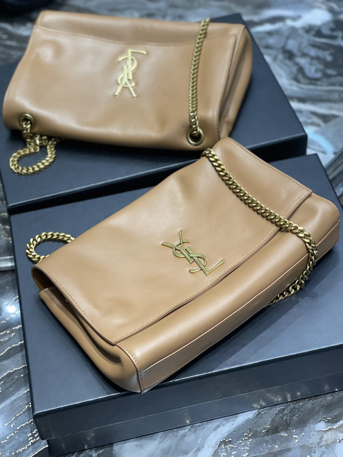 Saint Laurent Kate Medium Reversible Chain Bag Brown In Suede With Gold Hardware For Women 11.2in/29cm YSL