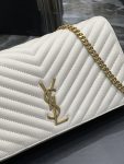 Saint Laurent Kata 99 Chain Bag White With Gold Hardware For Women 10.2in/26cm YSL