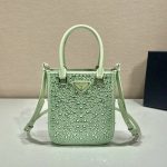 Prada Small Satin Tote Bag With Crystals Gold For Women, Women’s Bags 6.9in/18cm 1BA331_2AWL_F068X_V_OOO