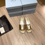 Prada Saffiano Slides Gold For Women 0.4in/10mm PRD