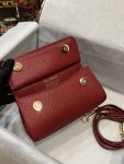 Dolce & Gabbana Small Sicily Bag In Dauphine Red For Women 7.5in/19cm DG