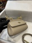 Dolce & Gabbana Small Sicily Bag In Dauphine Beige For Women 7.5in/19cm DG